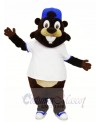 Smiling Beaver with White T-shirt Mascot Costumes Animal