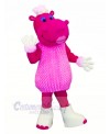 Pink Hippo in Dress Mascot Costumes Cartoon