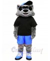 Cool Raccoon with Black T-shirt Mascot Costumes Animal