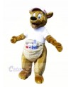 Brown Kangaroo with White T-shirt Mascot Costumes