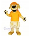 Retriever Dog with Orange T-shirt Mascot Costumes Cartoon	