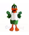 Green Duck with White Shirt Mascot Costumes Cartoon