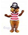 Pirate Brown Beaver Mascot Costume Cartoon