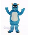 Fluffy Blue Monster Mascot Costume Cartoon