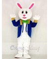 Funny Easter Bunny Rabbit with Blue Suit Mascot Costume School 	