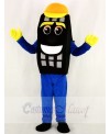 Blue Auto Tyre Cab Tire Mascot Costume Cartoon	