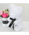Exclusive White Pearl Rose Teddy Bear Best Gift for Mother's Day, Valentine's Day, Anniversary, Weddings and Birthday