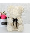 Exclusive Beige Pearl Rose Teddy Bear Best Gift for Mother's Day, Valentine's Day, Anniversary, Weddings and Birthday