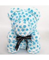 Newstyle Blue Rose Teddy Bear Flower Bear Best Gift for Mother's Day, Valentine's Day, Anniversary, Weddings and Birthday