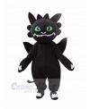 Black Dragon with Green Eyes Mascot Costumes Cartoon