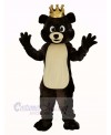 Dark Brown King Bear Mascot Costume Animal