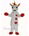 White Unicorn with Colorful Horn Mascot Costume