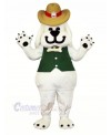 Smiling White Dog Mascot Costumes Cartoon