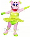 Dancing Pig with Green Skirt Mascot Costumes Animal