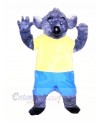 Furry Koala with Yellow T-shirt Mascot Costumes Adult