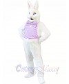 Confident White Bunny Rabbit Mascot Costumes Animal