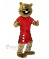 Brown Beaver with Red Suit Mascot Costumes Cheap