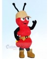 Red Ant with Hat Mascot Costumes Cartoon