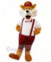 Funny Fox with Red Hat Mascot Costumes Cartoon	