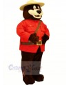 Safety Bear with Red Coat Mascot Costumes Cartoon