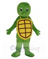 Happy Green Turtle with Yellow Shell Mascot Costume