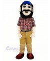 Lumberjack with Blue Hat Mascot Costume