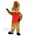 Brown Mustang with Red Vest Mascot Costume Animal