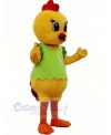 Yellow Chicken with Green Vest Mascot Costumes Cheap