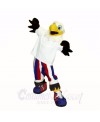 Smiling White Freedom Eagle Mascot Costumes Cartoon