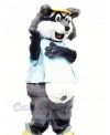Grey Raccoon with Yellow Hat Mascot Costumes	