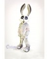 Smiling Bunny with Long Ears Mascot Costumes Cartoon