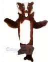 Fierce Brown and White Badger Mascot Costumes Adult