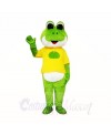 Green Frog with Yellow Shirt Mascot Costumes School