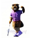 Beaver with Purple T-shirt Mascot Costumes Animal