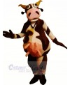 Funny Brown and White Cow Mascot Costumes Adult