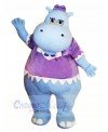Blue Hippo with Purple T-shirt Mascot Costumes Cheap