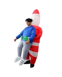 Santa Claus Carry me Inflatable Costume Halloween Christmas Costume for Adult