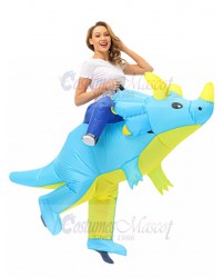 2022 New Dinosaur Inflatable Costume Triceratops Blow up Costume for Cosplay Party Christmas Halloween Suits