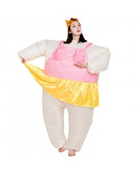 Ballerina Inflatable Costume Tiara Crown Halloween Christmas Costume for Adult Sakura Pink