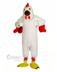 Strong White Chicken Mascot Costumes Cartoon