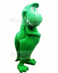 Cute Green Dinosaur T-Rex Mascot Costume Cartoon