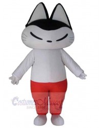 Black and White Cat Mascot Costume Animal in Red Pants