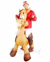 Ride on Horse Blow Up Donkey Inflatable Halloween Xmas Costumes for Adults