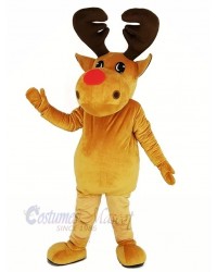 Brown Reindeer Mascot Costume Christmas Xmas