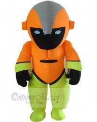 Green and Orange Robot Mascot Costume People