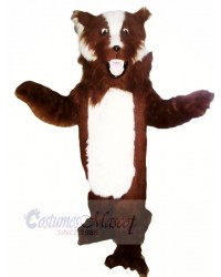 Fierce Brown and White Badger Mascot Costumes Adult