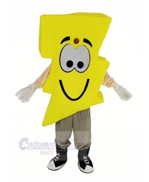 Yellow Lightning Mascot Costume