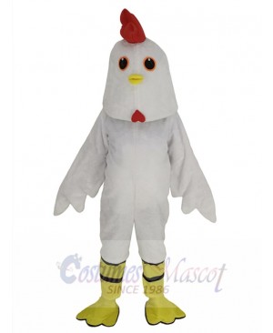 White Chicken fowl Mascot Costume Animal