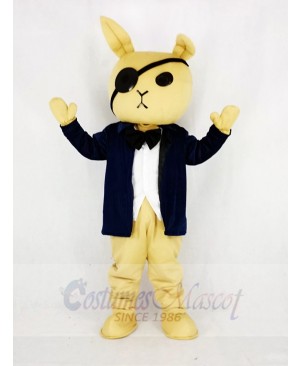 Rabbit Butler with Suit Mascot Costume Cartoon