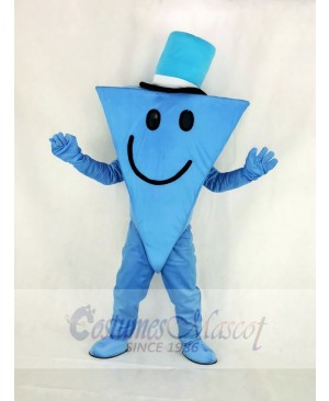 Mr Cool with Blue Hat Mascot Costume Cartoon	